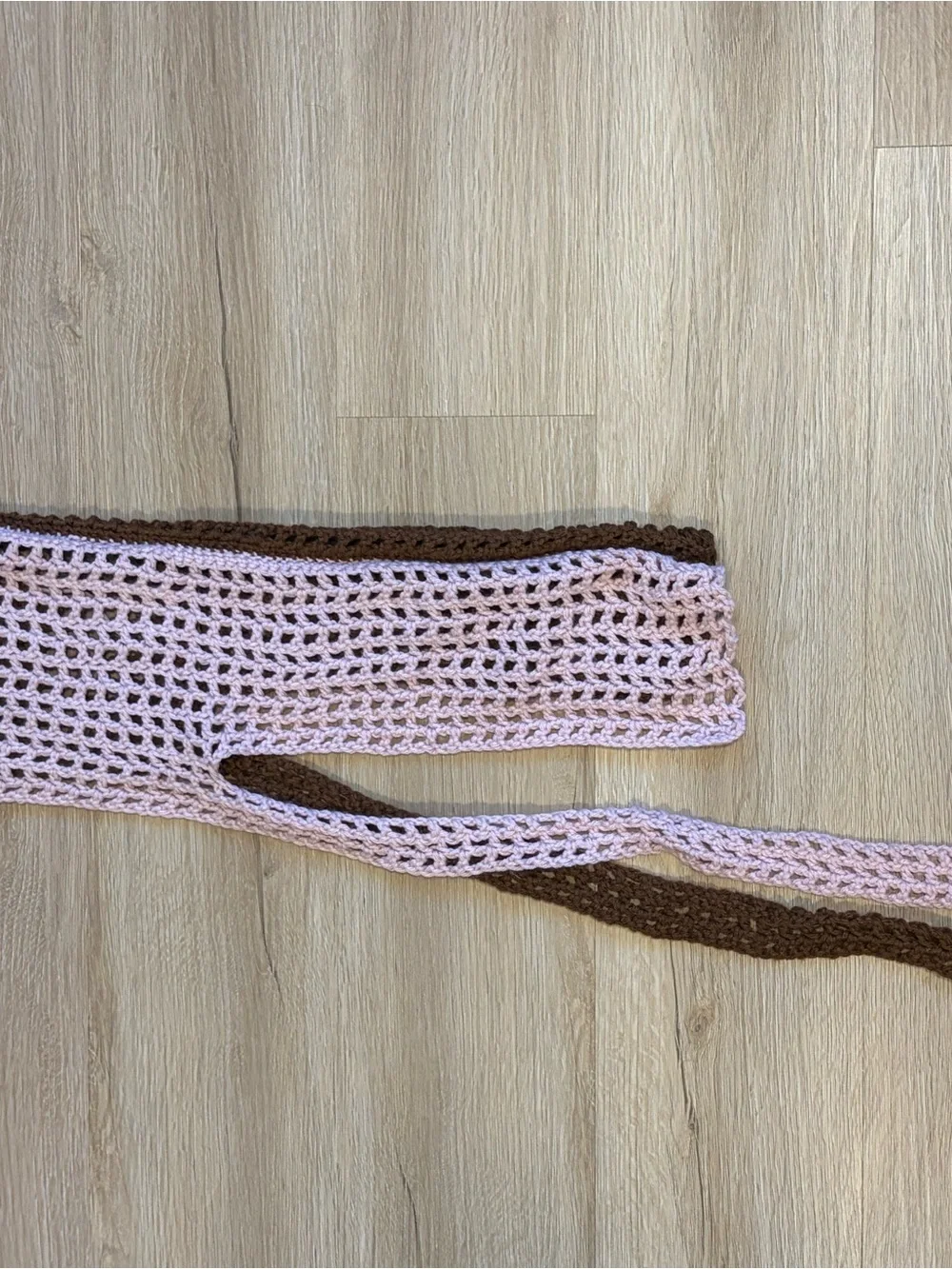 Two-Tone Crochet Durag - Pink & Brown
